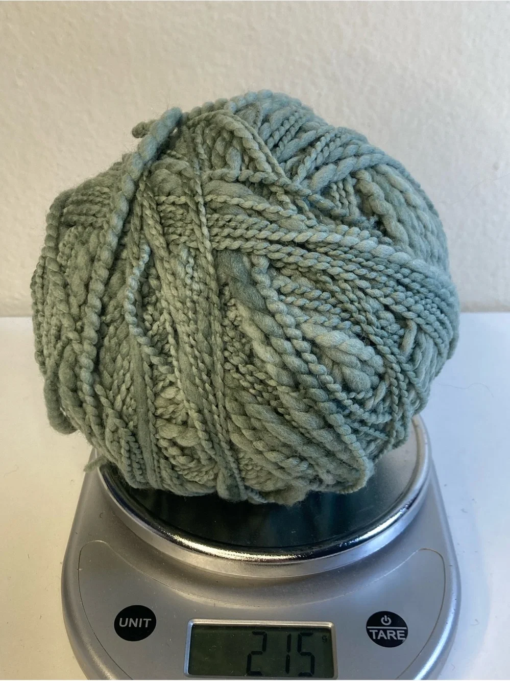 215g / 7.5 oz Nobby Sage Green Variegated Chunky Yarn Ball